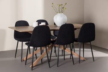 Rektangulär matgrupp Venture Home Svart Mocka 6st - Huonekalut - Pöytä & ruokailuryhmä - Ruokailuryhmä