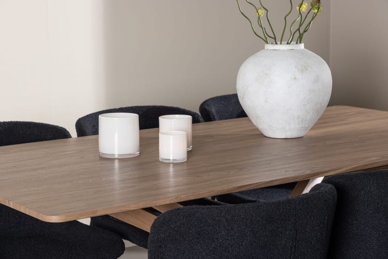 Rektangulär matgrupp Venture Home Svart Mocka 6st - Huonekalut - Pöytä & ruokailuryhmä - Ruokailuryhmä