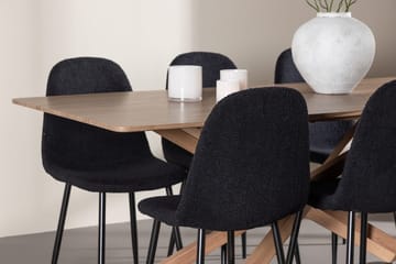 Rektangulär matgrupp Venture Home Svart Mocka 6st - Huonekalut - Pöytä & ruokailuryhmä - Ruokailuryhmä