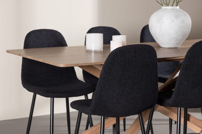 Rektangulär matgrupp Venture Home Svart Mocka 6st - Huonekalut - Pöytä & ruokailuryhmä - Ruokailuryhmä