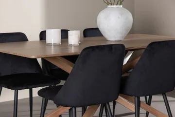 Rektangulär matgrupp Venture Home Svart Mocka 6st - Huonekalut - Pöytä & ruokailuryhmä - Ruokailuryhmä