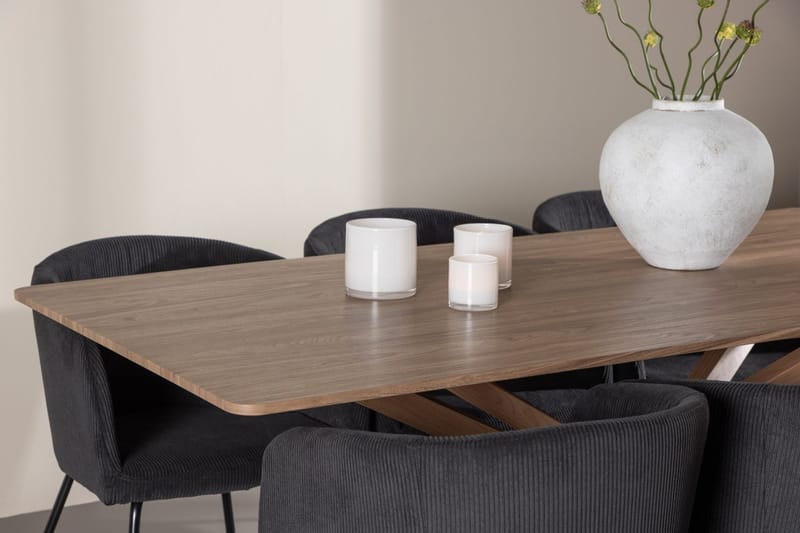 Rektangulär matgrupp Venture Home Svart Mocka 6st