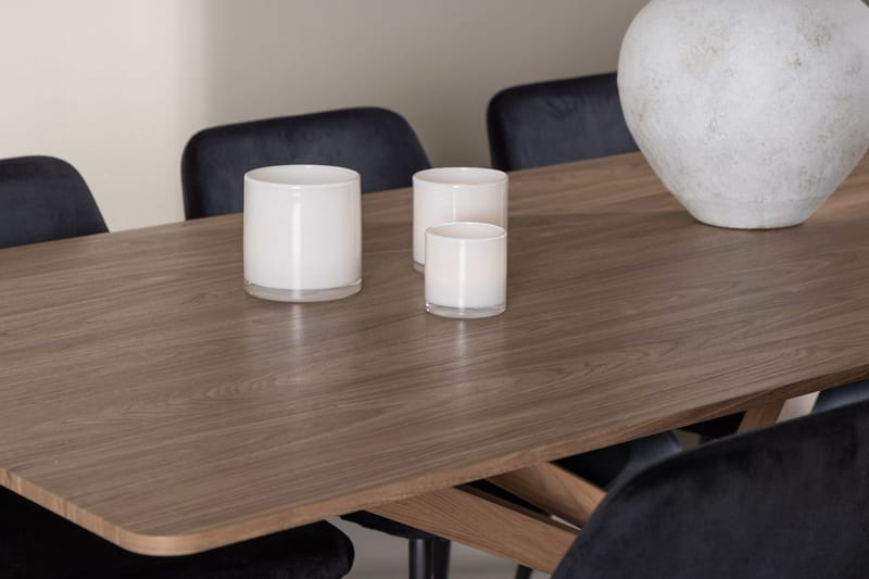 Rektangulär matgrupp Venture Home Svart Mocka 6st - Huonekalut - Pöytä & ruokailuryhmä - Ruokailuryhmä
