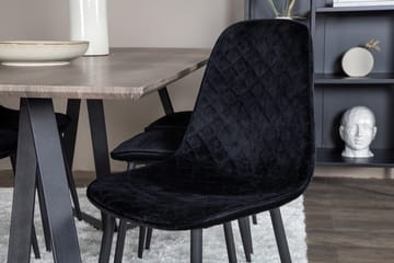 Rektangulär matgrupp Venture Home Svart Natur 6st - Huonekalut - Pöytä & ruokailuryhmä - Ruokailuryhmä