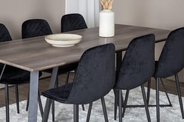 Rektangulär matgrupp Venture Home Svart Natur 6st - Huonekalut - Pöytä & ruokailuryhmä - Ruokailuryhmä