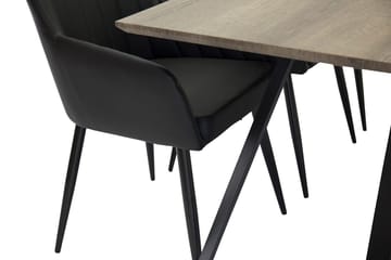 Rektangulär matgrupp Venture Home Svart Natur 6st - Huonekalut - Pöytä & ruokailuryhmä - Ruokailuryhmä