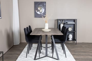 Rektangulär matgrupp Venture Home Svart Natur 6st - Huonekalut - Pöytä & ruokailuryhmä - Ruokailuryhmä
