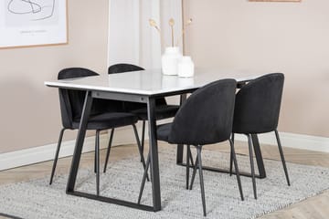 Rektangulär matgrupp Venture Home Svart Svart 4st - Huonekalut - Pöytä & ruokailuryhmä - Ruokailuryhmä