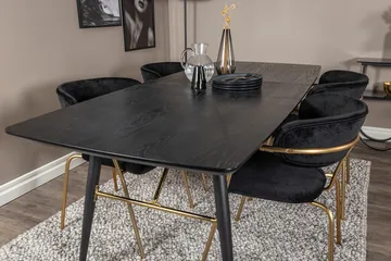 Rektangulär matgrupp Venture Home Svart Svart 4st - Huonekalut - Pöytä & ruokailuryhmä - Ruokailuryhmä