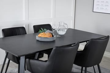 Rektangulär matgrupp Venture Home Svart Svart 4st - Huonekalut - Pöytä & ruokailuryhmä - Ruokailuryhmä