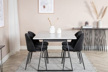Rektangulär matgrupp Venture Home Svart Svart 4st - Huonekalut - Pöytä & ruokailuryhmä - Ruokailuryhmä