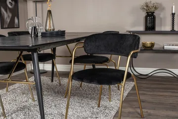 Rektangulär matgrupp Venture Home Svart Svart 4st - Huonekalut - Pöytä & ruokailuryhmä - Ruokailuryhmä