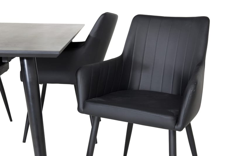 Rektangulär matgrupp Venture Home Svart Svart 4st - Huonekalut - Pöytä & ruokailuryhmä - Ruokailuryhmä