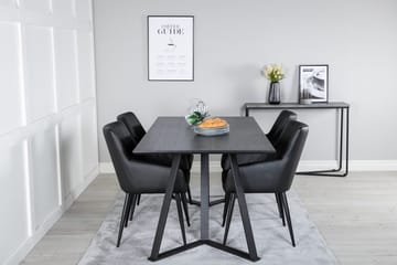 Rektangulär matgrupp Venture Home Svart Svart 4st - Huonekalut - Pöytä & ruokailuryhmä - Ruokailuryhmä
