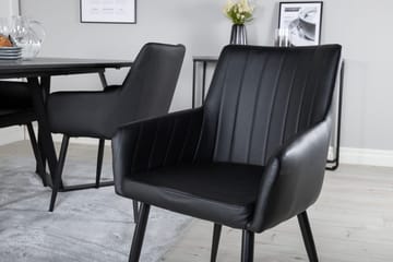 Rektangulär matgrupp Venture Home Svart Svart 4st - Huonekalut - Pöytä & ruokailuryhmä - Ruokailuryhmä