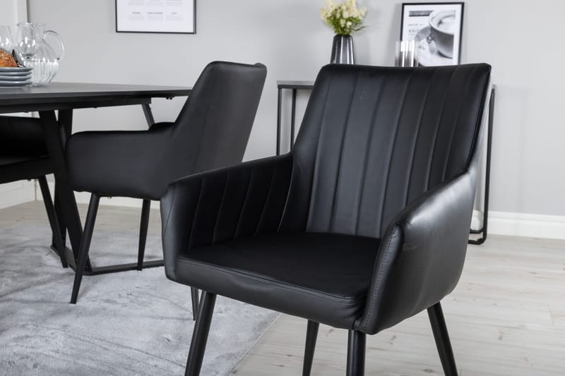 Rektangulär matgrupp Venture Home Svart Svart 4st - Huonekalut - Pöytä & ruokailuryhmä - Ruokailuryhmä