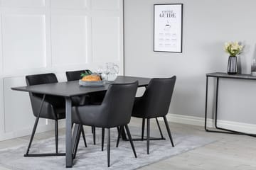 Rektangulär matgrupp Venture Home Svart Svart 4st - Huonekalut - Pöytä & ruokailuryhmä - Ruokailuryhmä