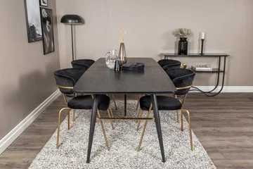 Rektangulär matgrupp Venture Home Svart Svart 4st - Huonekalut - Pöytä & ruokailuryhmä - Ruokailuryhmä