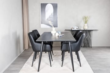 Rektangulär matgrupp Venture Home Svart Svart 4st - Huonekalut - Pöytä & ruokailuryhmä - Ruokailuryhmä