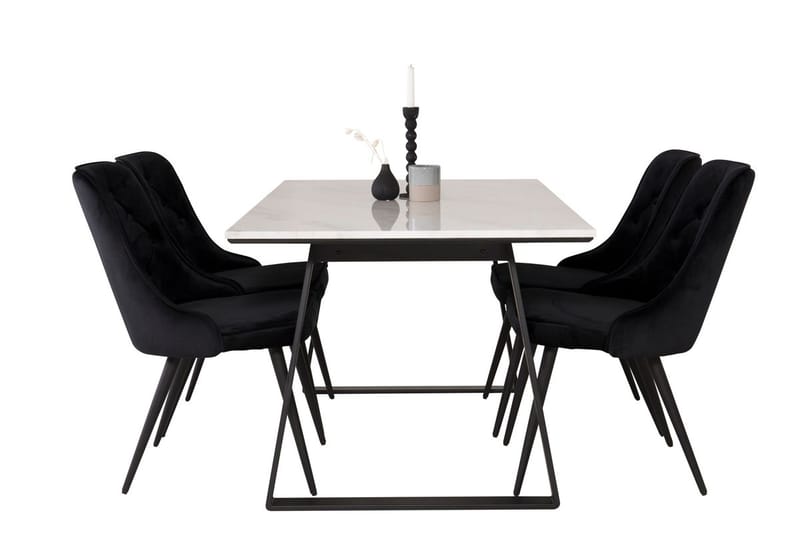 Rektangulär matgrupp Venture Home Svart Svart 4st - Huonekalut - Pöytä & ruokailuryhmä - Ruokailuryhmä