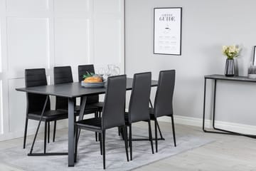 Rektangulär matgrupp Venture Home Svart Svart 6st - Huonekalut - Pöytä & ruokailuryhmä - Ruokailuryhmä
