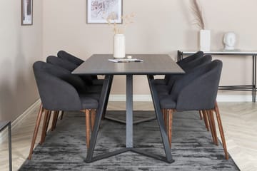 Rektangulär matgrupp Venture Home Svart Svart 6st - Huonekalut - Pöytä & ruokailuryhmä - Ruokailuryhmä