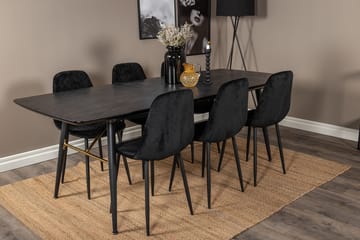 Rektangulär matgrupp Venture Home Svart Svart 6st - Huonekalut - Pöytä & ruokailuryhmä - Ruokailuryhmä