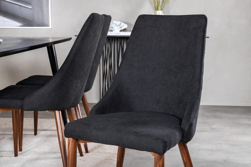 Rektangulär matgrupp Venture Home Svart Svart 6st - Huonekalut - Pöytä & ruokailuryhmä - Ruokailuryhmä