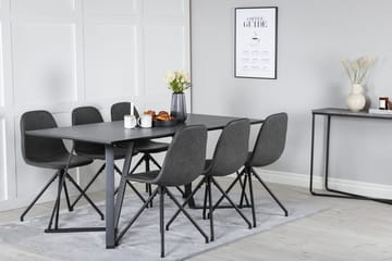 Rektangulär matgrupp Venture Home Svart Svart 6st - Huonekalut - Pöytä & ruokailuryhmä - Ruokailuryhmä