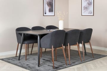 Rektangulär matgrupp Venture Home Svart Svart 6st - Huonekalut - Pöytä & ruokailuryhmä - Ruokailuryhmä