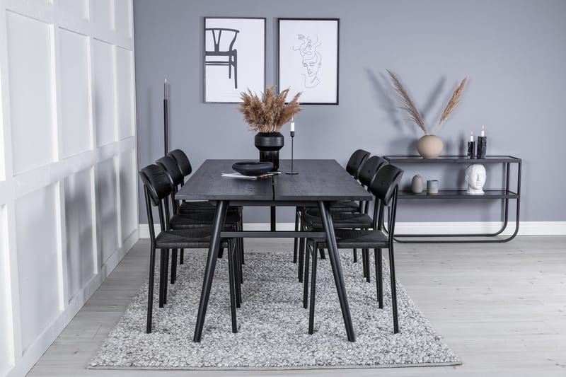 Rektangulär matgrupp Venture Home Svart Svart 6st - Huonekalut - Pöytä & ruokailuryhmä - Ruokailuryhmä