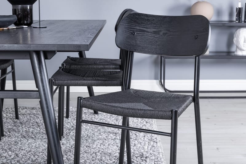 Rektangulär matgrupp Venture Home Svart Svart 6st - Huonekalut - Pöytä & ruokailuryhmä - Ruokailuryhmä