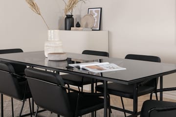 Rektangulär matgrupp Venture Home Svart Svart 6st - Huonekalut - Pöytä & ruokailuryhmä - Ruokailuryhmä
