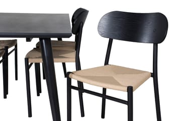Rektangulär matgrupp Venture Home Svart Svart 6st - Huonekalut - Pöytä & ruokailuryhmä - Ruokailuryhmä