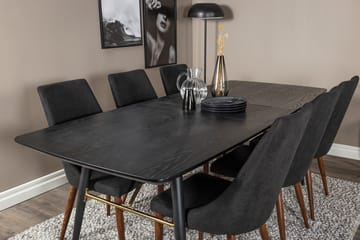Rektangulär matgrupp Venture Home Svart Svart 6st - Huonekalut - Pöytä & ruokailuryhmä - Ruokailuryhmä