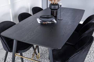 Rektangulär matgrupp Venture Home Svart Svart 6st - Huonekalut - Pöytä & ruokailuryhmä - Ruokailuryhmä
