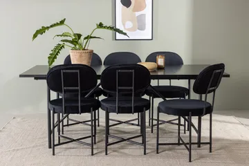 Rektangulär matgrupp Venture Home Svart Svart 6st - Huonekalut - Pöytä & ruokailuryhmä - Ruokailuryhmä