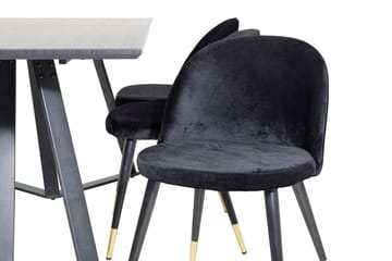 Rektangulär matgrupp Venture Home Svart Svart 6st - Huonekalut - Pöytä & ruokailuryhmä - Ruokailuryhmä