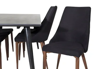 Rektangulär matgrupp Venture Home Svart Svart 6st - Huonekalut - Pöytä & ruokailuryhmä - Ruokailuryhmä
