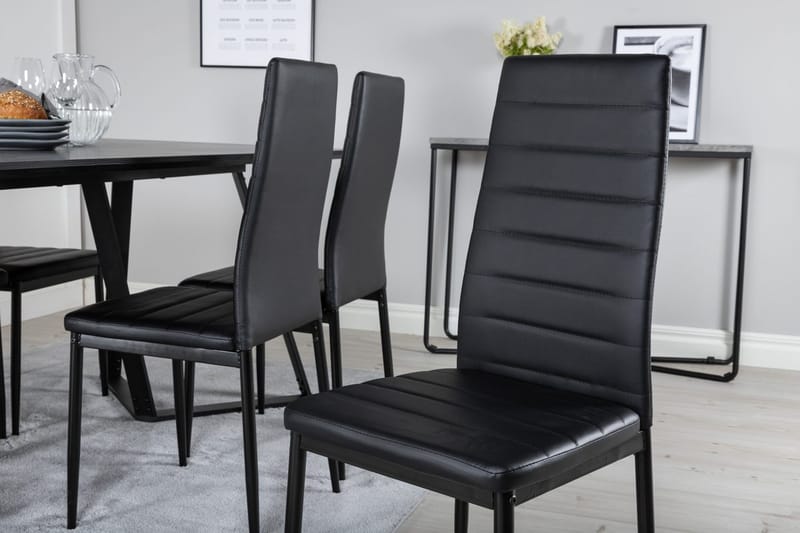 Rektangulär matgrupp Venture Home Svart Svart 6st - Huonekalut - Pöytä & ruokailuryhmä - Ruokailuryhmä