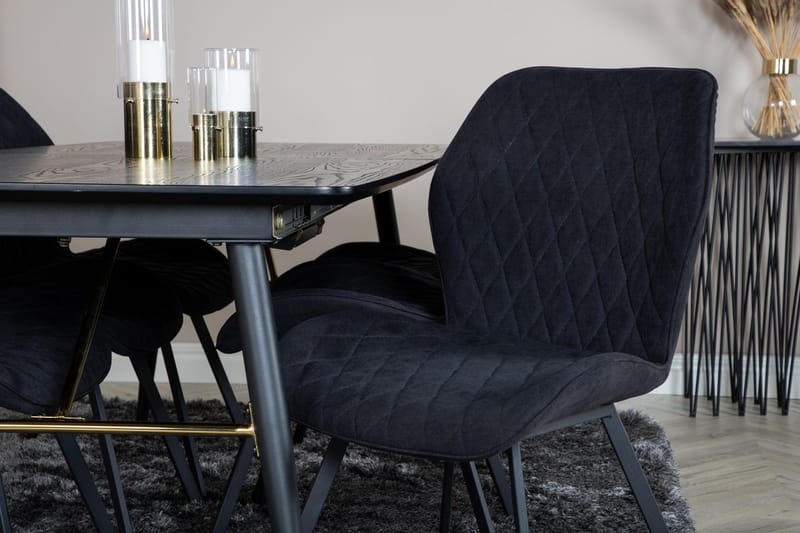 Rektangulär matgrupp Venture Home Svart Svart 6st - Huonekalut - Pöytä & ruokailuryhmä - Ruokailuryhmä