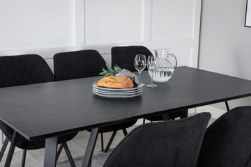 Rektangulär matgrupp Venture Home Svart Svart 6st - Huonekalut - Pöytä & ruokailuryhmä - Ruokailuryhmä