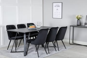 Rektangulär matgrupp Venture Home Svart Svart 6st - Huonekalut - Pöytä & ruokailuryhmä - Ruokailuryhmä