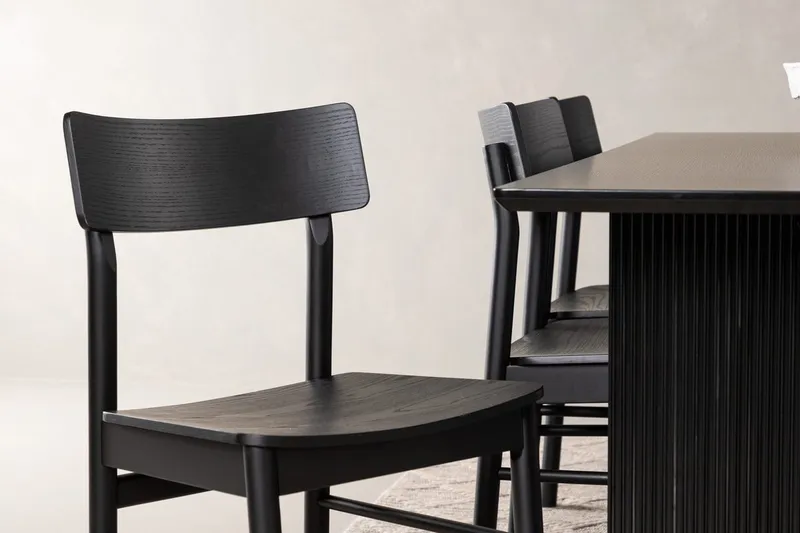Rektangulär matgrupp Venture Home Svart Svart 6st