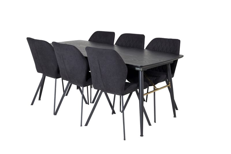 Rektangulär matgrupp Venture Home Svart Svart 6st - Huonekalut - Pöytä & ruokailuryhmä - Ruokailuryhmä