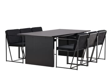 Rektangulär matgrupp Venture Home Svart Svart 6st - Huonekalut - Pöytä & ruokailuryhmä - Ruokailuryhmä