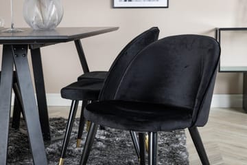 Rektangulär matgrupp Venture Home Svart Svart 6st - Huonekalut - Pöytä & ruokailuryhmä - Ruokailuryhmä