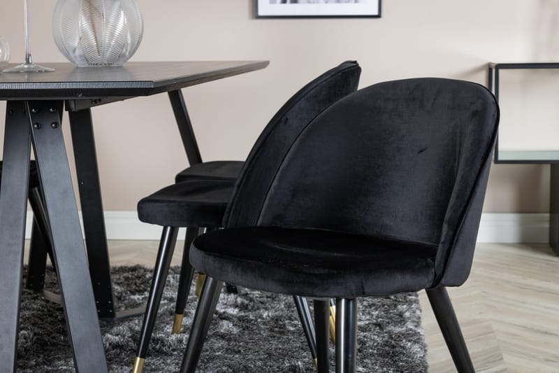 Rektangulär matgrupp Venture Home Svart Svart 6st - Huonekalut - Pöytä & ruokailuryhmä - Ruokailuryhmä