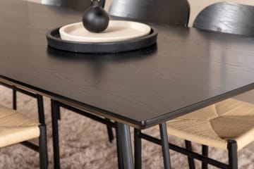 Rektangulär matgrupp Venture Home Svart Svart 6st - Huonekalut - Pöytä & ruokailuryhmä - Ruokailuryhmä