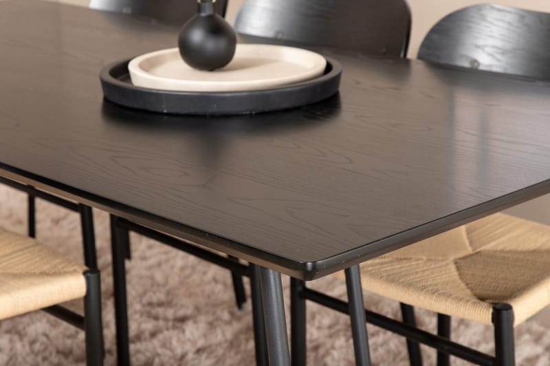 Rektangulär matgrupp Venture Home Svart Svart 6st - Huonekalut - Pöytä & ruokailuryhmä - Ruokailuryhmä